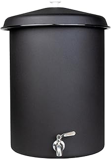Ecofiltro, Purificador de agua de peltre negro de 7,1 galones con carbón activo, respetuoso con el medio ambiente, decoración para el hogar, la oficina y la cocina, sistema de filtración de agua de
