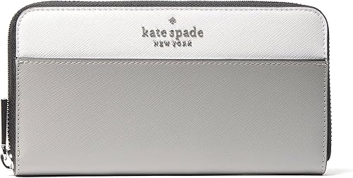Kate Spade New York Staci ColorBlock - Cartera continental grande en color gris Nimbus Nimbus gris Moderno