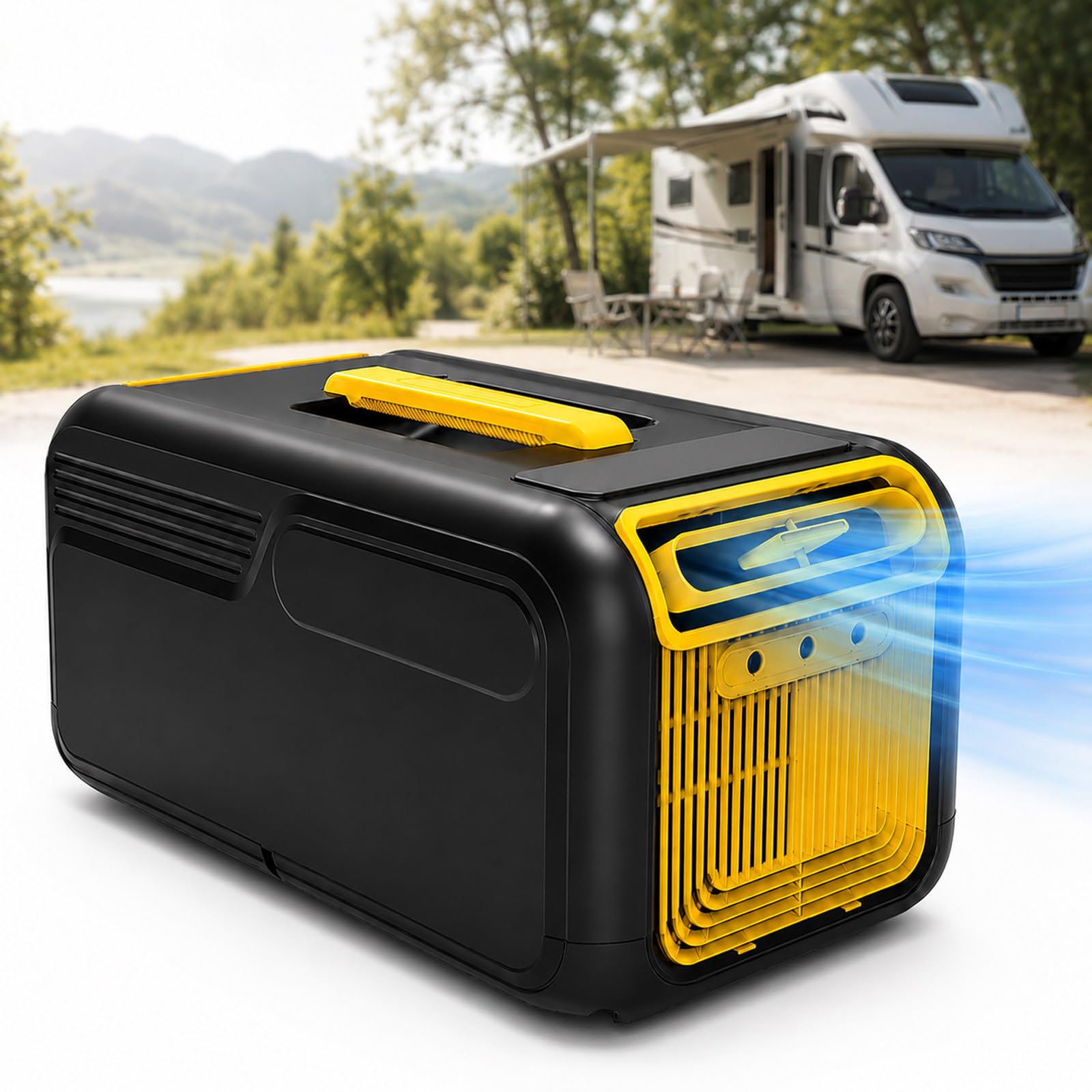 JIYINGHUI 4800BTU Portable AC Tent Air Conditioner, Fast Cooling, Dehumidification, Timing, 490W Low Power Consumption,for RVs, Motorhomes, Campers, Campervans, Trucks, Travel Trailers