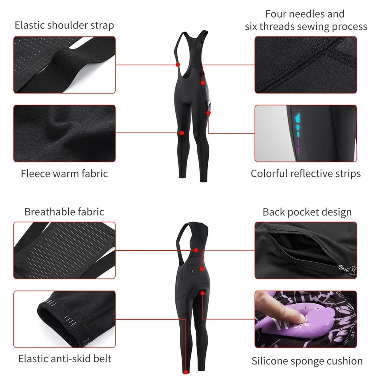 Pantalons à Bretelles de Cyclisme Femmes Hiver Pantalons VTT Thermique 5D Gel Pad Chaud vélo vêtements