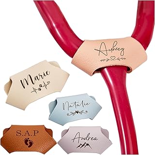 Personalized Stethoscope Name Leather Tag Custom Stethoscope Charms ID Tag Accessorie Nurses Week Gift for Nurse Doctor Vet (Custom)