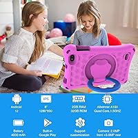 Vista 2 de YQSAVIOR Tabletas para niños, tableta Android 12 para niños, 4 GB de RAM 32 GB ROM tableta para niños pequeños, pantalla IPS de 7 pulgadas, control