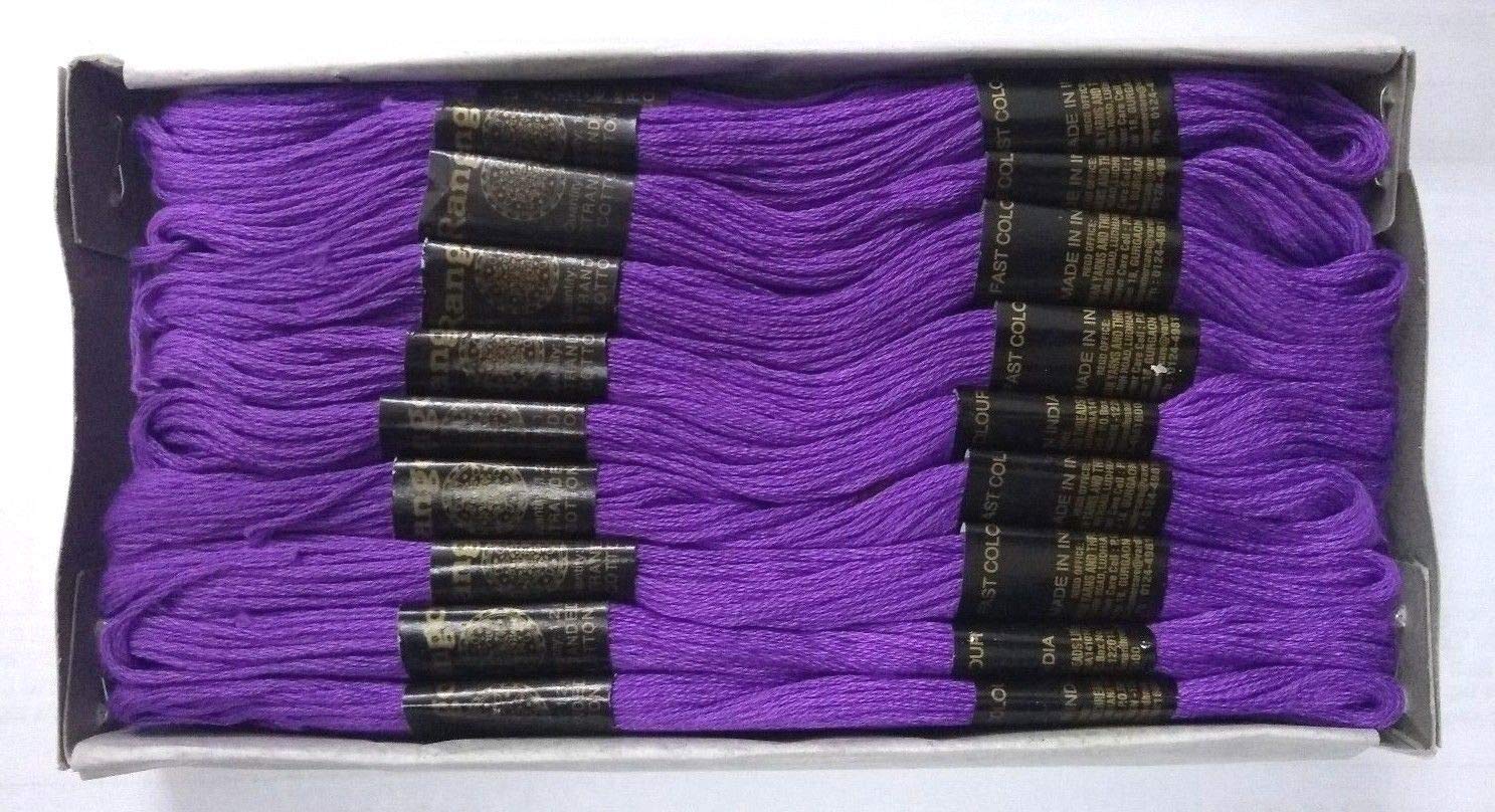 Hilo de algodón morado para punto de cruz con acabado satinado de 75 madejas