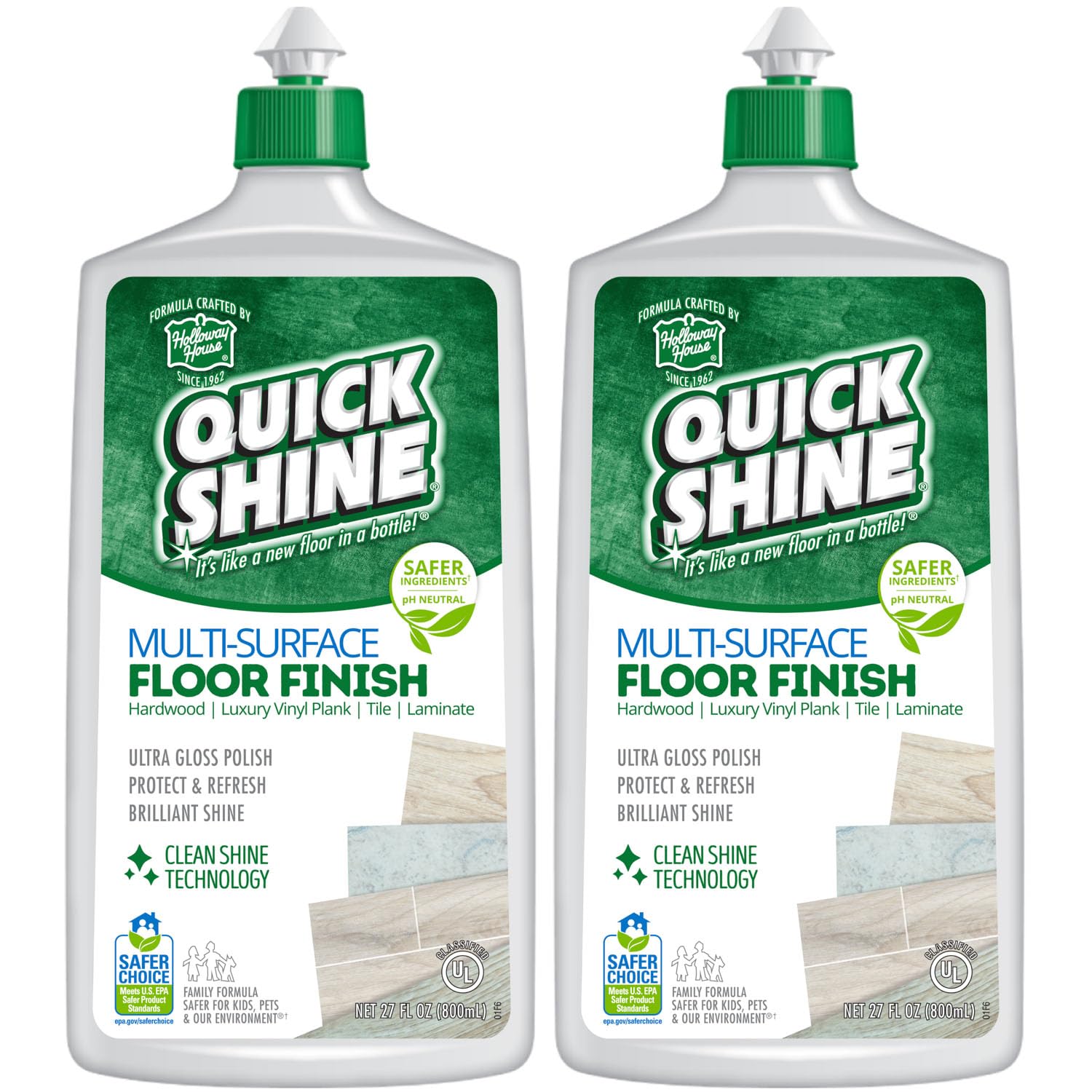 Quick Shine Multi-Surface Floor Finish 27 oz-2 Pk, Deep Rich Shine 27 oz. 27 Fl Oz (Pack of 2)