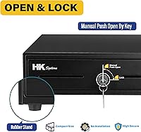 Vista 5 de HK SYSTEMS Cajón manual resistente de 13 pulgadas con 4 billes/5 monedas, hasta extraíble, dos ranuras mediales, color negro