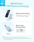 Anker Zolo Magnetic Power Bank, 10,000mAh Wireless Portable Charger with 30W Max Fast Charging, Battery Pack with Built-in USB-C Cable and Adjustable Stand, for iPhone 16/15 Series, AirPods, and More