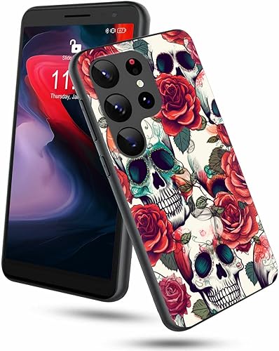 Miniatura 698 de Funda protectora para Samsung Galaxy A13 5G/A04S para Samsung Galaxy A13 5G/A04S, funda de silicona TPU suave con calavera de rosa, diseño elegante
