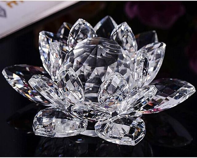 Value for Money Products CRYSTAL LOTUS FLOWER ORNAMENT LARGE CRYSTOCRAFT HOME DECOR FREE P&P (White)
