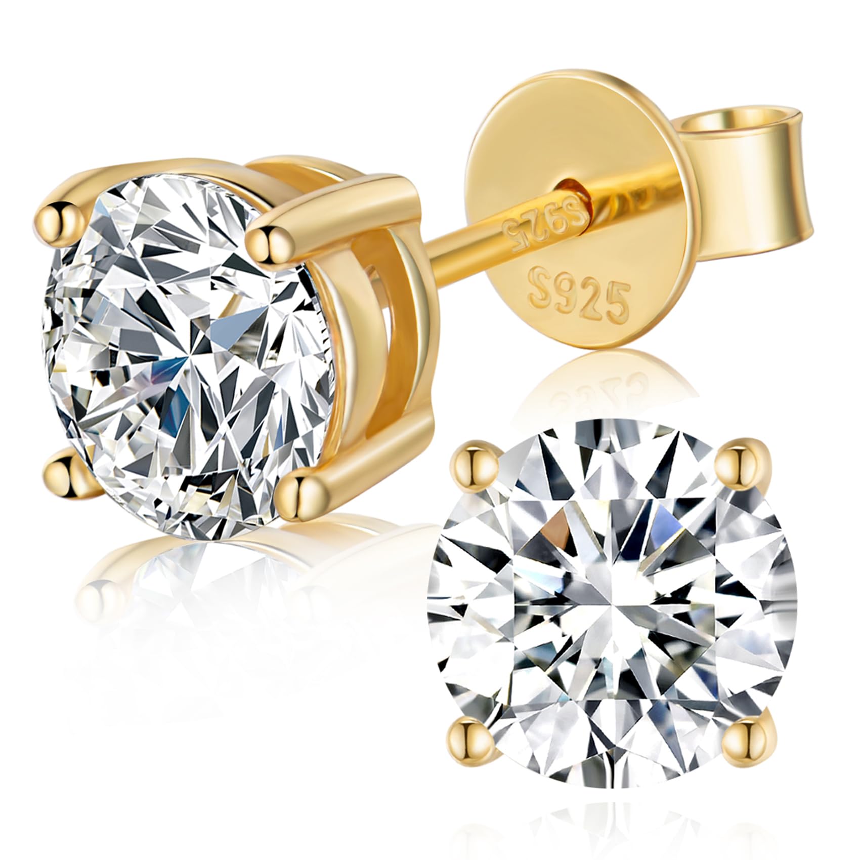 1-6CT Moissanite C4P Stud Earrings