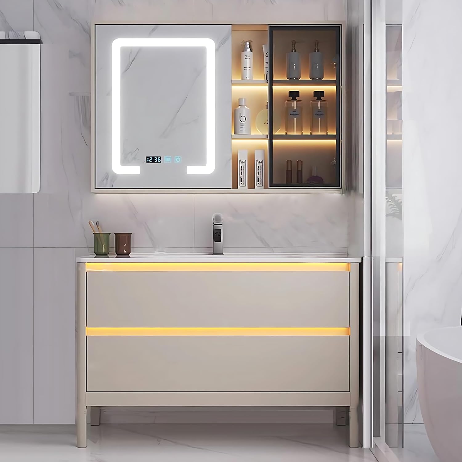 Amazon.com: ZGNBSD Bathroom Vanity with Sink - Bathroom Vanity Set ...