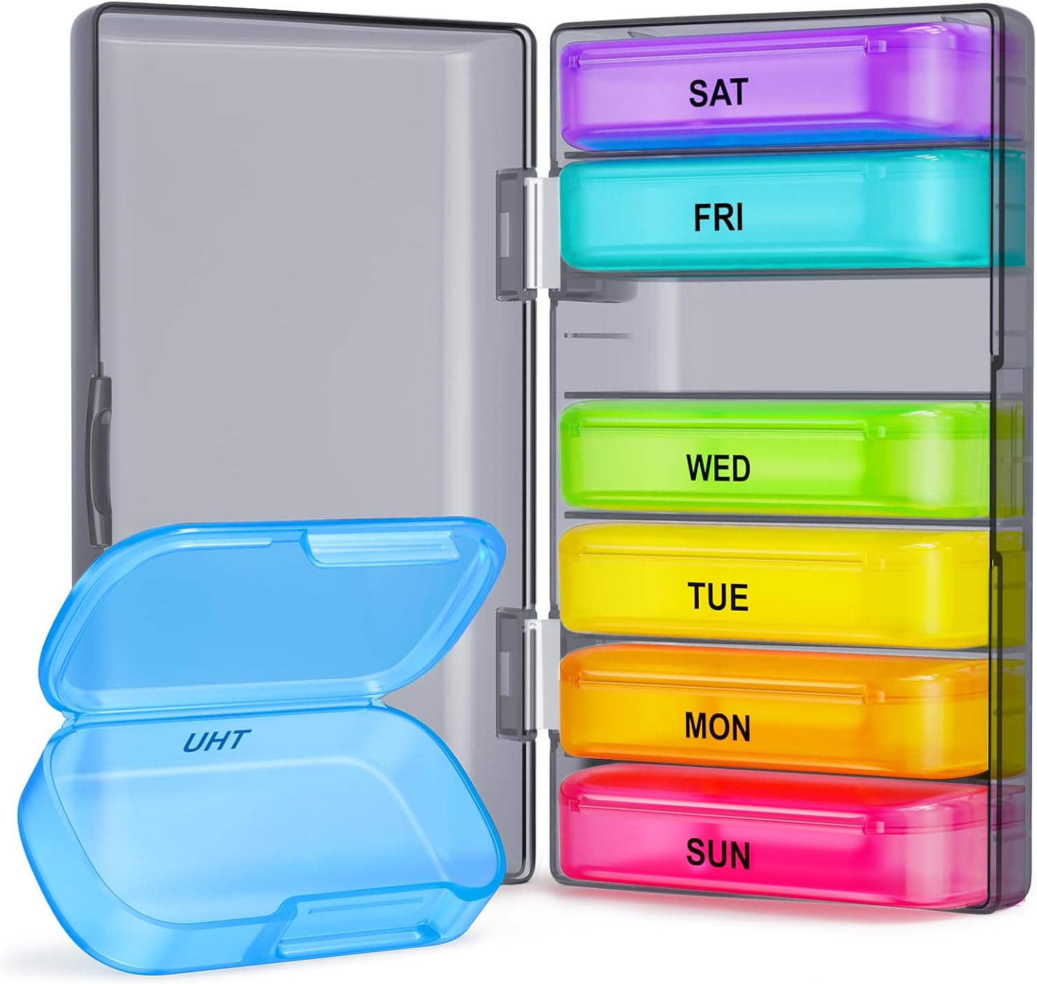 ZIKEE 7 Packs Extra Large Pill Organizer, Portable Pill Box
