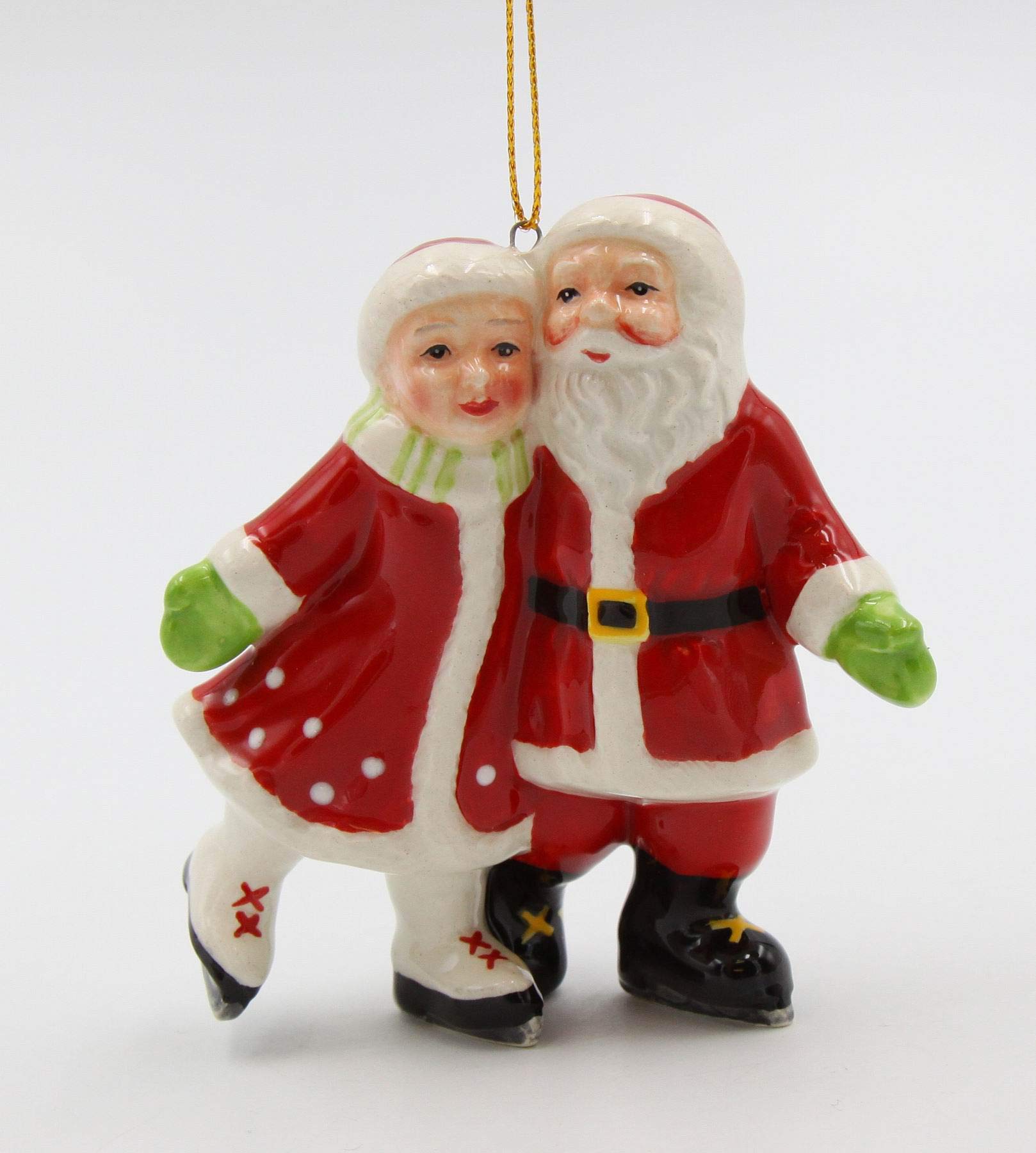 Amazon.com: Fine Ceramic Mr. & Mrs. Claus, Joyful Santa Couple Ice