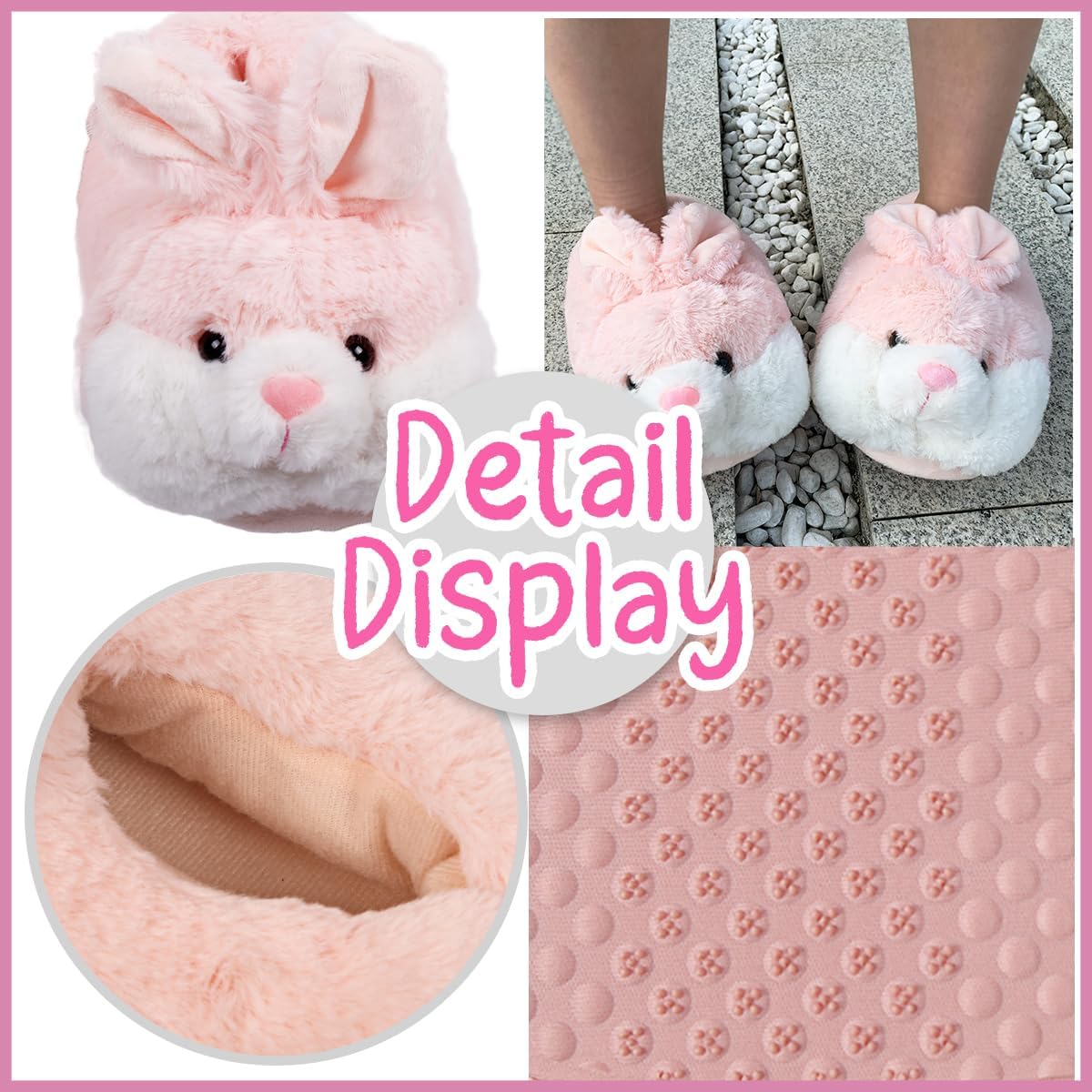 Caramella Bubble Kids Classic Bunny Slippers,Cute Animal Anti Slip House Shoes for Boy and Girl,Rabbit Slippers - Image 2