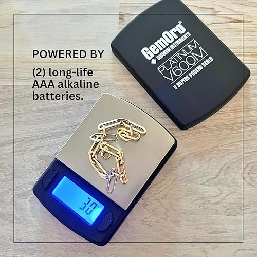 Miniatura 7 de GemOro Platinum V600M Mini báscula portátil duradera y precisa para encimera de joyeros Herramienta de precisión digital con lectura profesional