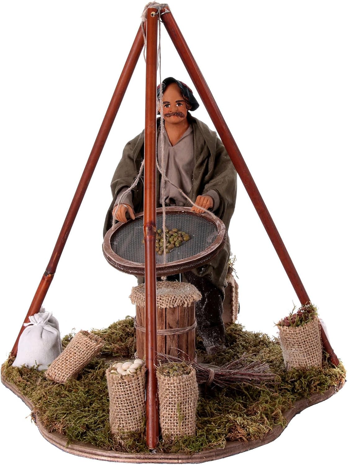 Holyart Animated Neapolitan Nativity Figurine Man with Sieve 24cm