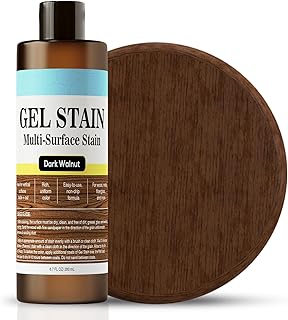 Water-Based Gel Stain - 200ml Gel Stains for Wood - Gel Wood Stain - Wood Stain for Board, Planks, Cabinet, Craft, Room & Outdoor Furniture - Dark Walnut