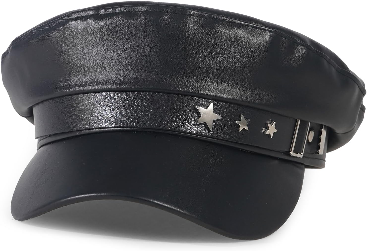 Newsboy Hats for Women PU Leather Visor Beret Hat y2k Hat Octagonal Cap