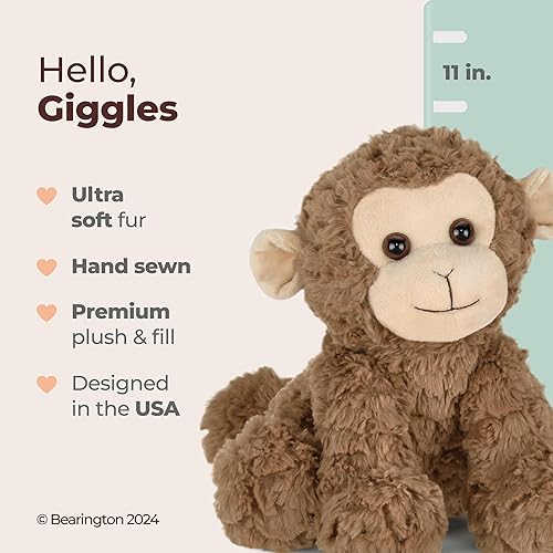 Vista 31 de Bearington Collection Peluche de perro beige y marrón de 11 pulgadas – Peluches para cachorros – Juguetes de peluche para niños – Peluches