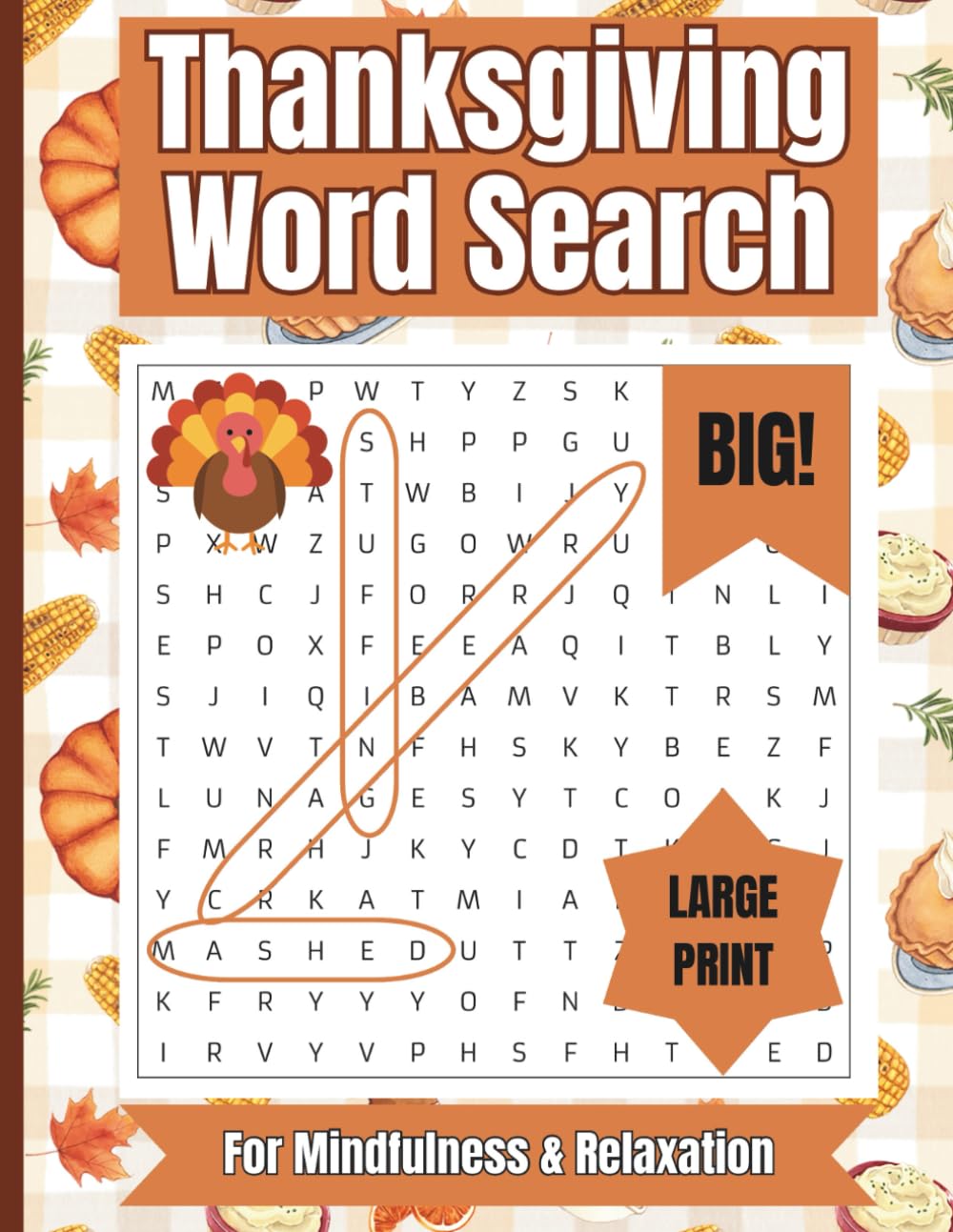 Thanksgiving Word Search: Big, Large Print Festive Word Search Puzzle Book