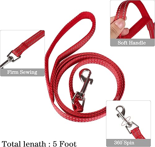 Miniatura 194 de YIMEIS - Juego de arnés de malla suave y correa, para perros pequeños y gatos, chaleco reflectante ajustable para cachorros, (talla XS, negro)