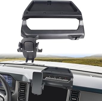 Dashboard Mobile Phone Holder Compatible with Ford Bronco 2021 2022 2023 2/4 Doors, Cell Phone Mount with Storage Tray