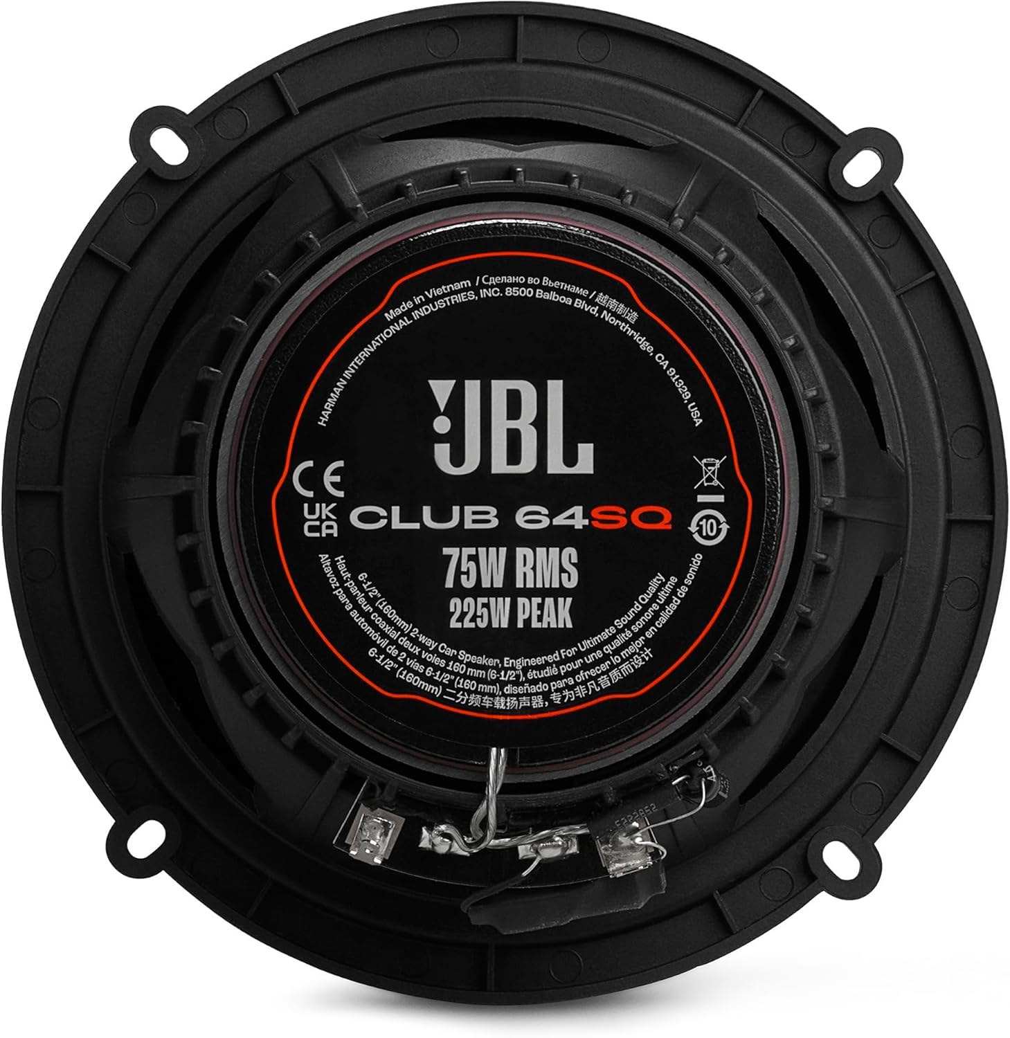 Altavoz JBL Club 64SQ Gen 3 - Altavoces Coche 16.5 cm de Harman Kardon Sonido para la Actualización Definitiva del Car-HiFi: 225 W Máx., Woofer de Carbono e Imán de Ferrita Y40