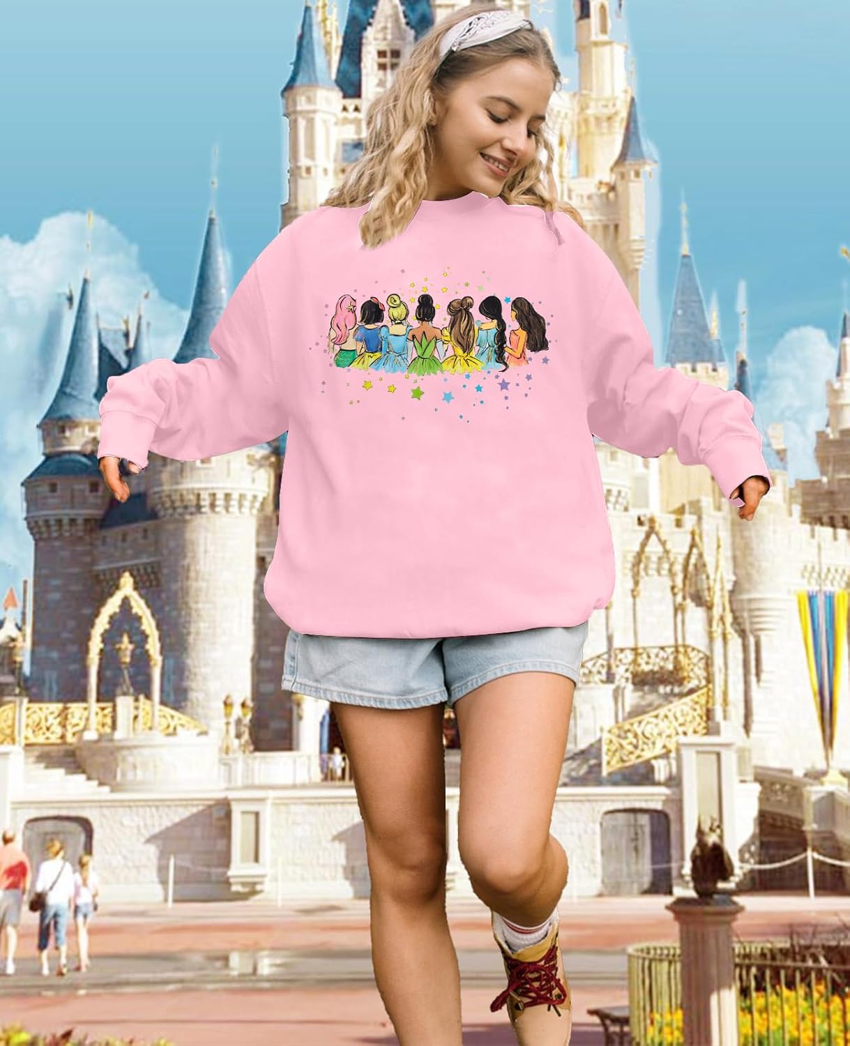 UNIQUEONE Magical Princess Sweatshirt for Women: Cute Magic Kingdom Princess Sweater Family Vacation Trip Pullover Tops - Image 4