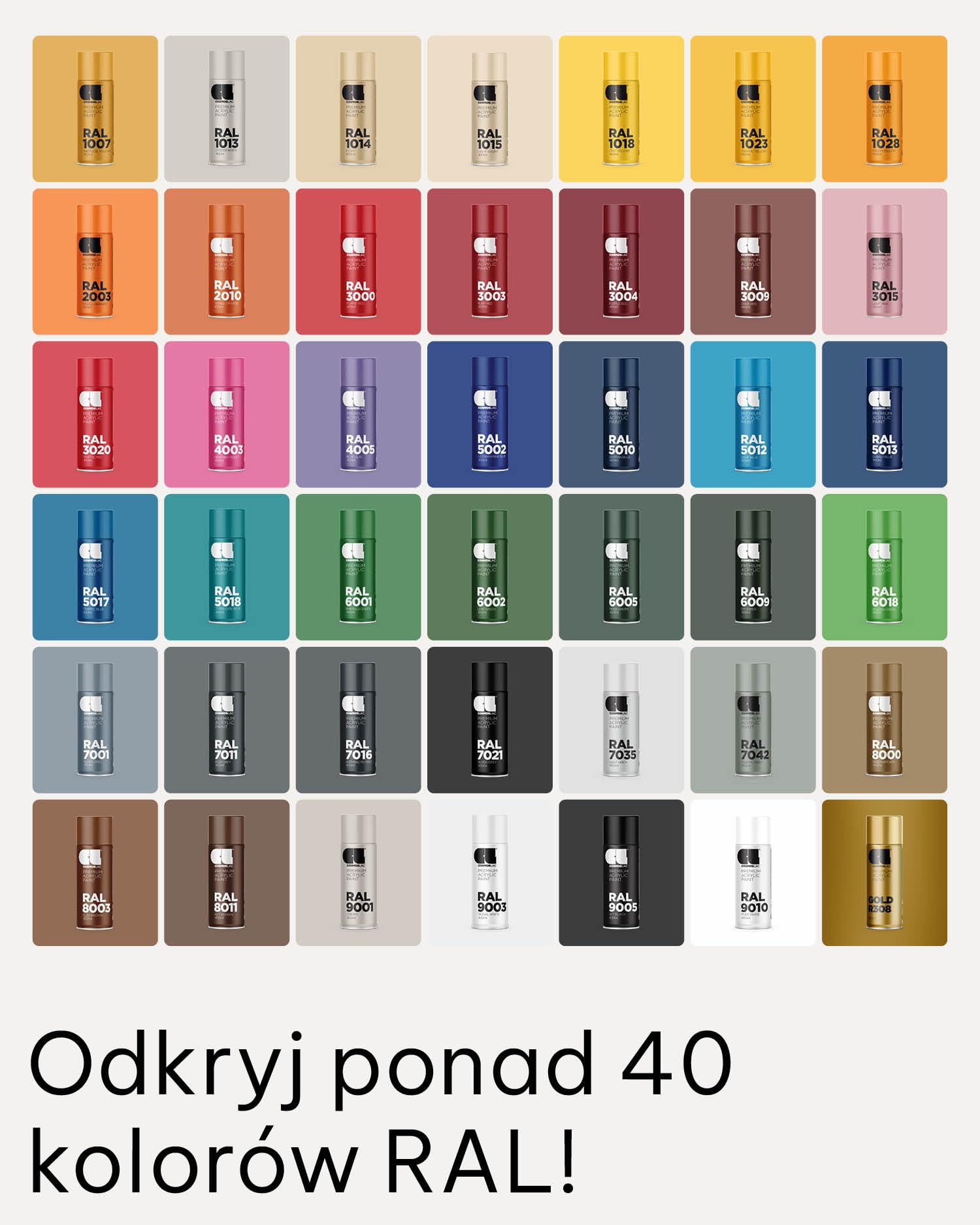 Cosmos LAC lakier akrylowy w sprayu w wielu odcieniach RAL – puszka sprayu 400 ml idealnie nadaje się do majsterkowania, upcyklingu i innych prac lakierniczych (RAL 7021 - czarno-szary)