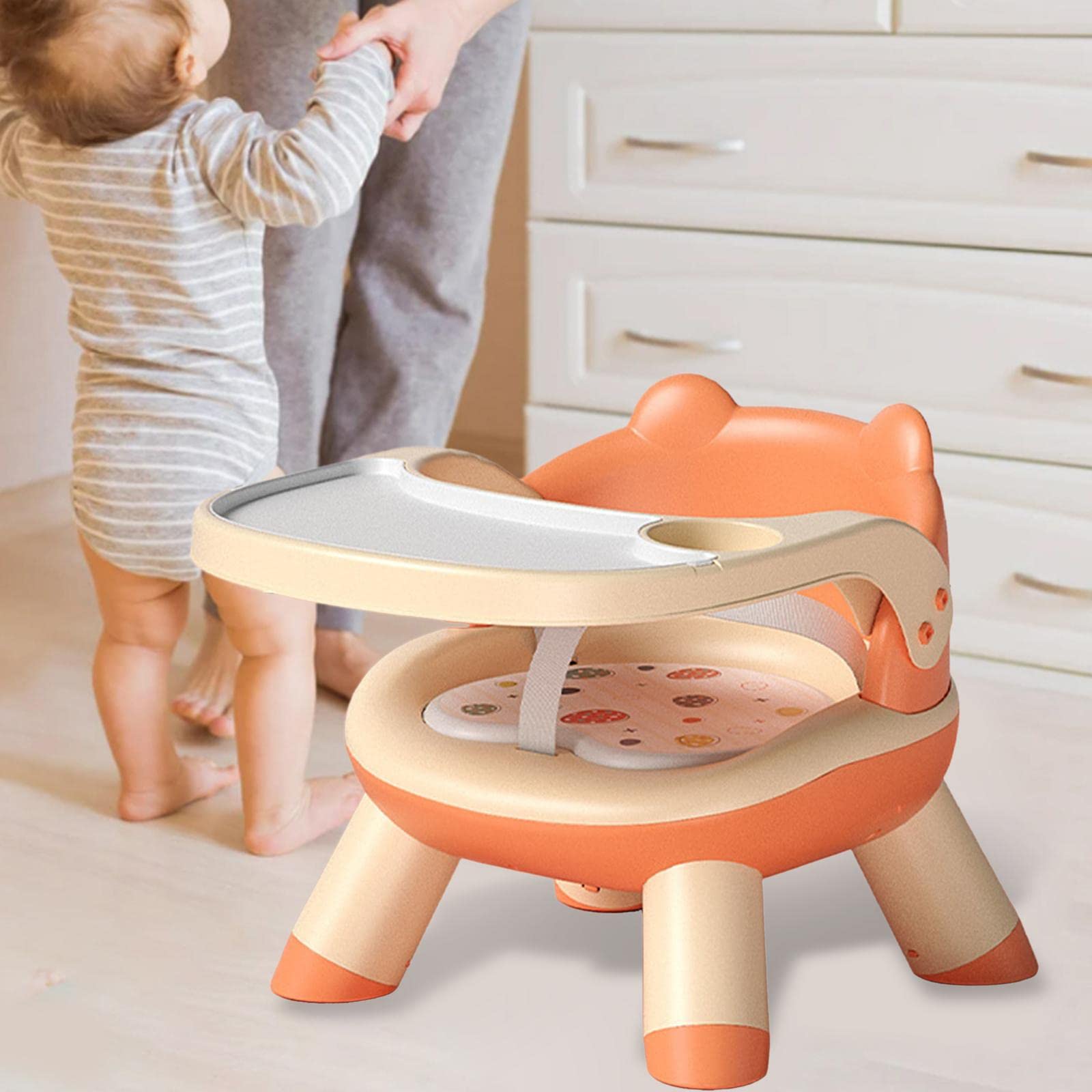 Silla para Comer Bebés Silla Infantil Comedor Portátil Plegable con Bandeja Desmontable Correas de Y Asiento Cómodo Adecuada para Viajes Cam,