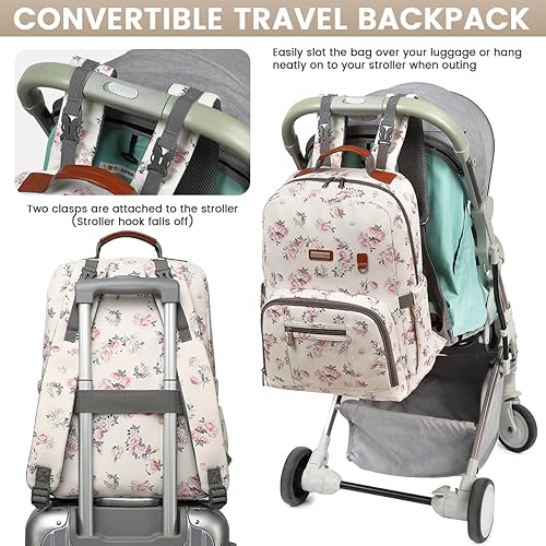 Miniatura 3 de Mochila para pañales, bolsas de pañales grandes para bebés con cambiador portátil para niños y niñas, bolsa de viaje multifunción para mamás, papás,