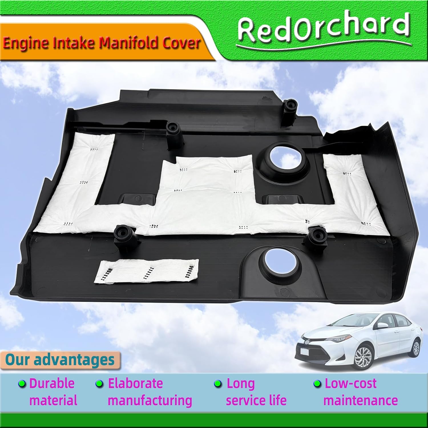 Engine Intake Manifold Cover Fit for Toyota Corolla 2009-2019 & Camry 2011-2016 for Lexus RX300 1999-2003 & RX330 2004-2006 & RX350 2007-2018 Engine Top Cylinder Head Cover Replace (Black1)