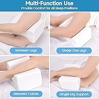 Vista 6 de Memory Foam Knee Pillow for Side Sleepers, Support Leg Pillow for Side Sleeping, Smooth Spine Alignment Pillow, Cushion for Hip, Back, Sciatica
