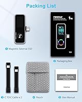 Vista 8 de Magnetic Portable iPhone SSD for ProRes 4K 60fps Video Recording, 1TB External Super Storage for iPhone 17/16 Pro/Pro Max,iMac/MacBook, LCD Display