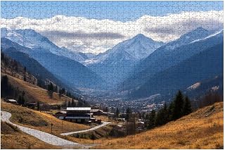 Sunbeam Telluride Valley View from Airport Colorado Funny 1000 Pieces Jigsaw Puzzles for Adults Wooden Cartoon Art Stress Relief Games Birthday Gifts for Friends Boys Girls