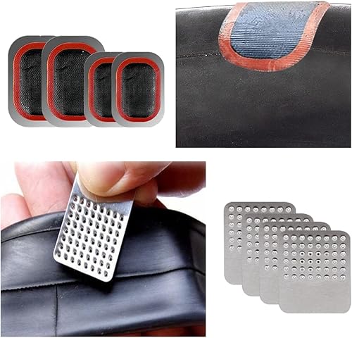 Miniatura 5 de EDIONS Bike Inner Tube Patch Kits, Bicycle Tire Repair Kit with Glueless Self-Adhesive Patches, Vulcanizing Patches, Metal Rasp, Portable Storage