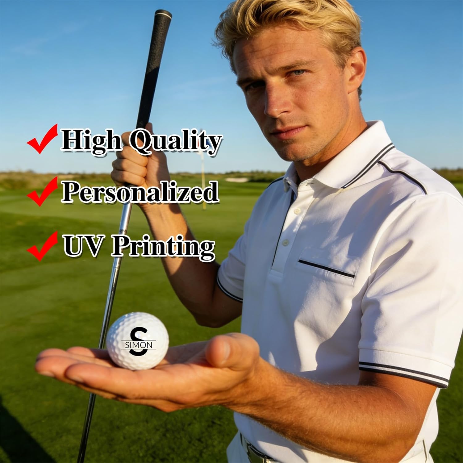 Personalized Custom Golf Balls with Name, 12 Pack/Dozen, Multiple Designs, Monogrammed Golf Gift for Golfers