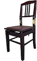 Vista 1 de Banco de silla de piano ajustable con soporte trasero en caoba