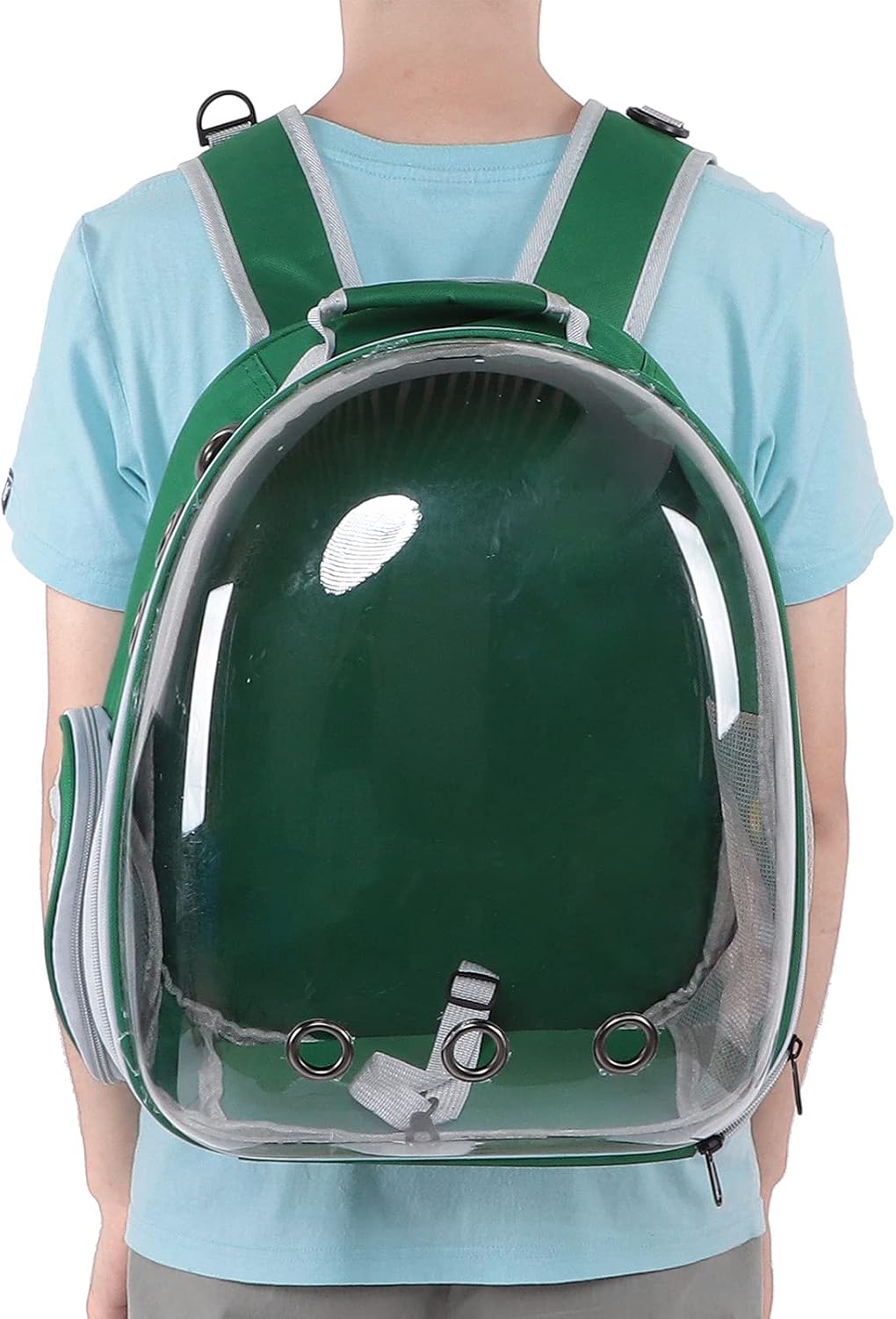 Cat Backpack, Space Capsule Transparent Pet Bubble Backpack, Oxford Cloth PC Material, Breathable for Small Dogs and Cats, Upgraded for Camping Hiking (Upgraded Green)