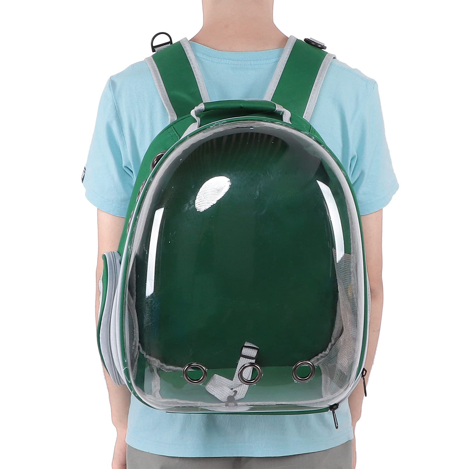 Mochila para Gatos, cápsula Espacial, Mochila Transparente con Burbujas para Mascotas para Perros pequeños y Gatos, Tela Oxford Duradera y Tela antirrayas para PC, cómodo (Upgraded Version Green)
