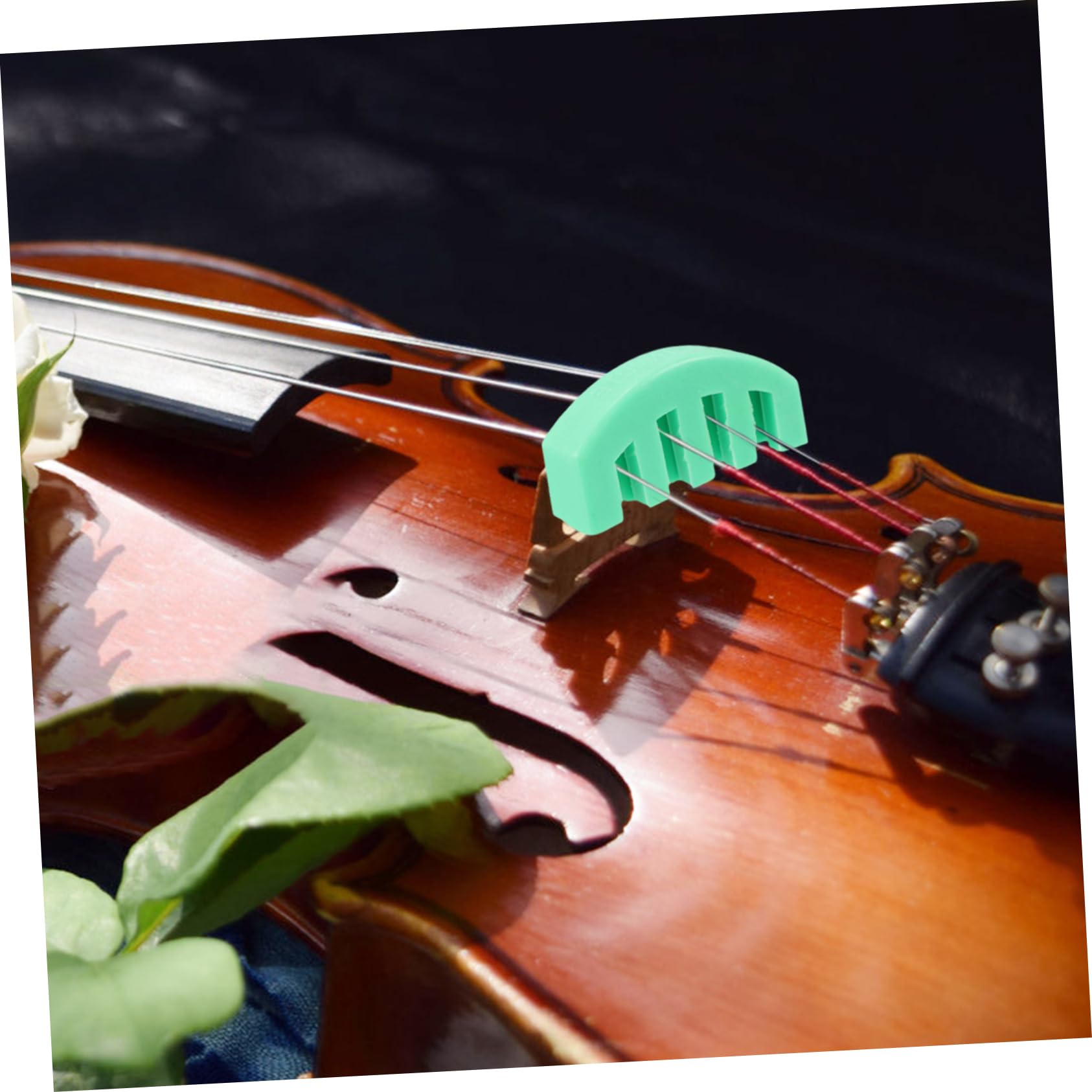 ERINGOGO Sordina Ligera y Práctica de Goma Verde Diseño de Cinco Garras para Violín para Reducir el Volumen al Practicar en Privado