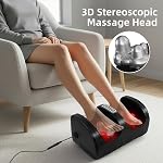 Cotsoco Massager pour les pieds avec chaleur, Massager pour les pieds, 3 modes Shiatsu avec rouleau de massage, Massager pour les pieds et les mollets, Idéal pour se détendre à la maison ou au bureau, Cadeaux pour la fête des pères et des mères - Noir