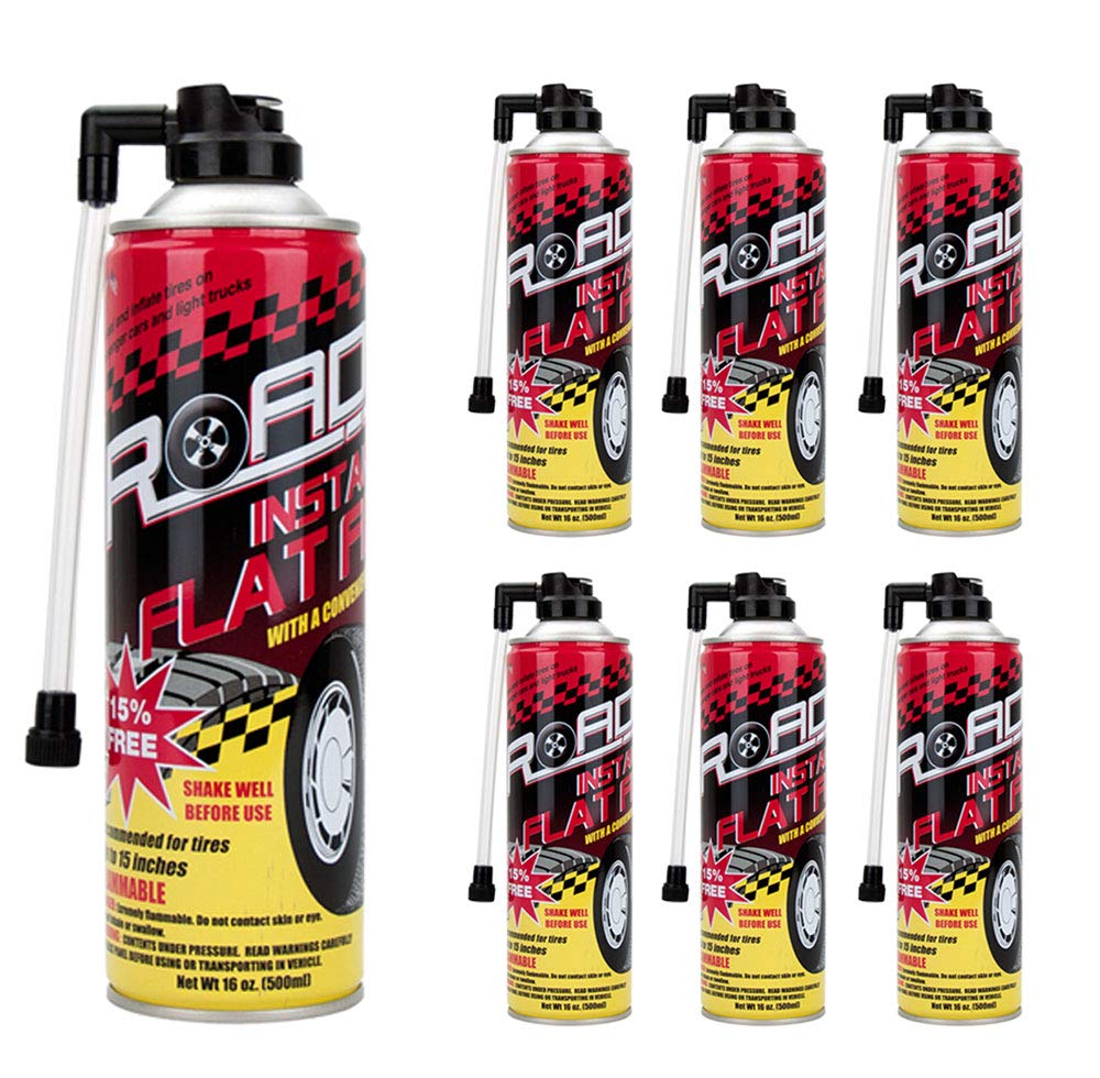 Road Instant Fixes Flat Tire Easy Hose Tire Inflator Air Filler Sealant 16oz (10 Pack)