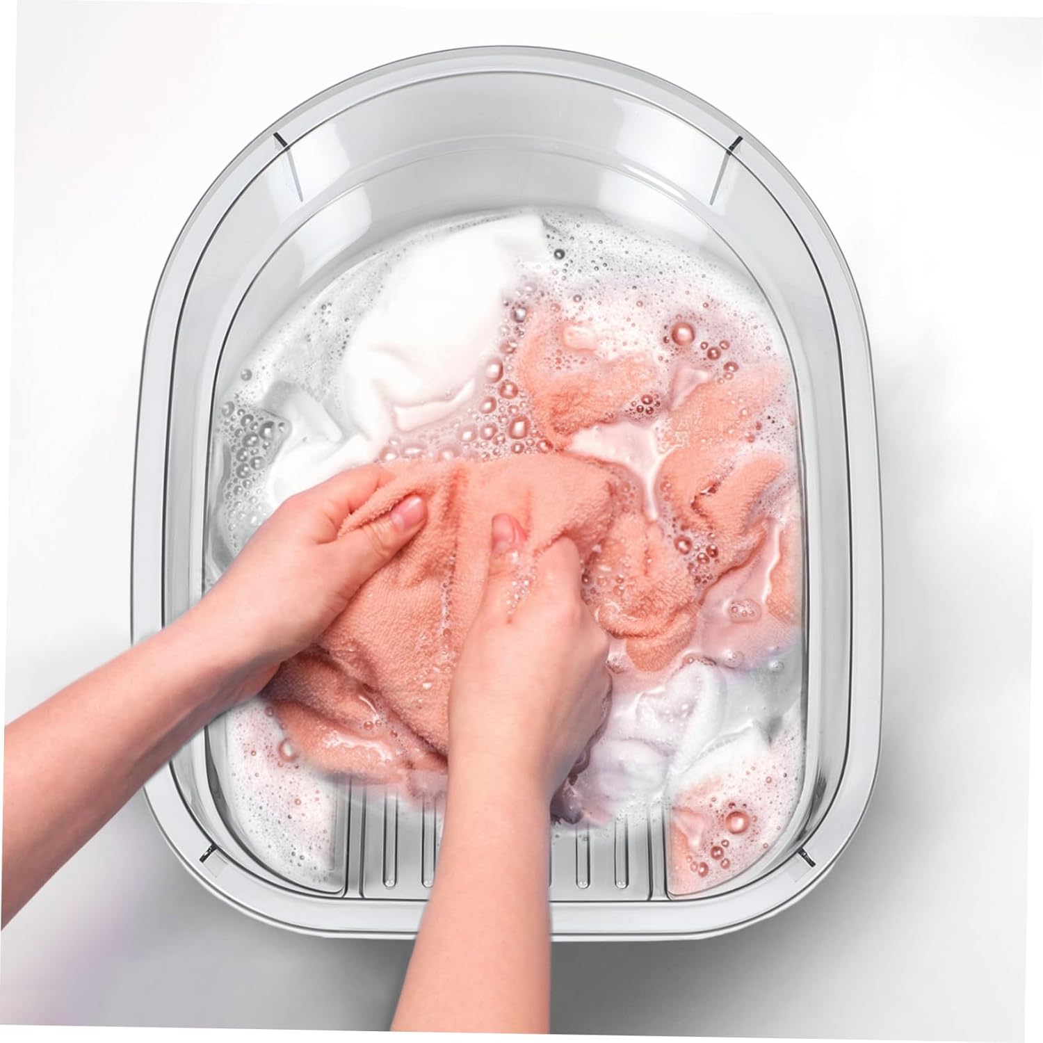 Household Clothes Wash Basin Washboard for Easy Hand Washing Material for Dormitory and Home Use for Delicate Items