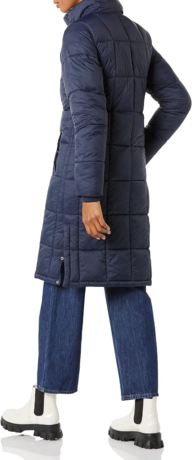 Amazon Essentials Women's Lightweight Quilted Longer Length Coat, Navy, X-Small - Image 2