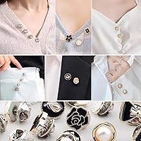 Vista 3 de TIHOOD Broche de perlas, 100 piezas, sin coser, instantáneo, extraíble, reutilizable, para cubrir, broches de diamantes de imitación para mujer, a