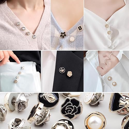 Miniatura 3 de TIHOOD Broche de perlas, 100 piezas, sin coser, instantáneo, extraíble, reutilizable, para cubrir, broches de diamantes de imitación para mujer, a