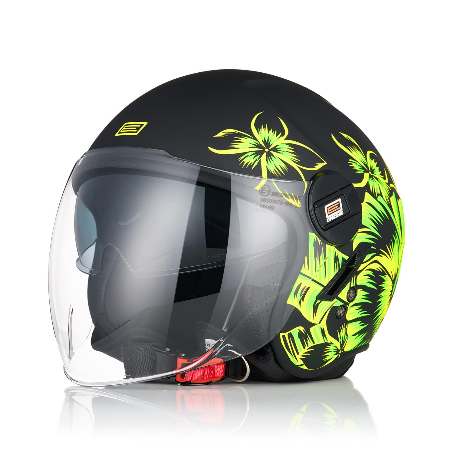 ORIGINE Casque Moto Jet Casque Scooter Ouvert avec Double Visière Homologué ECE 2206