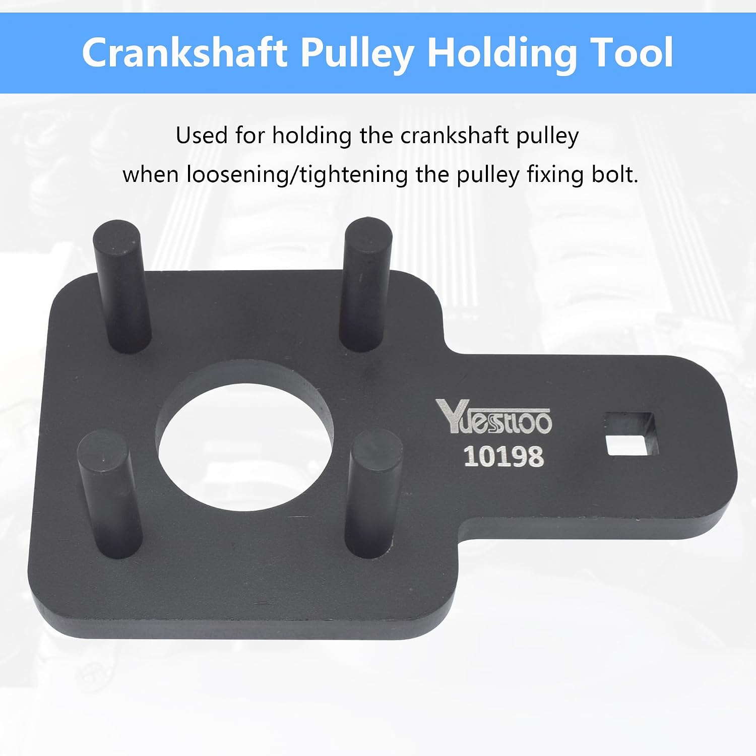 Crankshaft Pulley Holding Tool Crankshaft Wrench Vibration Harmonic Damper Holder Tool, Compatible with VW Routan Dodge Chrysler Ram 3.6L 3.2L 3.0L Engine, Replace 10198A