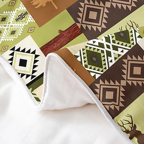 Miniatura 5 de Erosebridal Funda de edredón de 100 % algodón con temática de caza de vida silvestre para niños y niñas, juego de ropa de cama azteca bohemio, funda