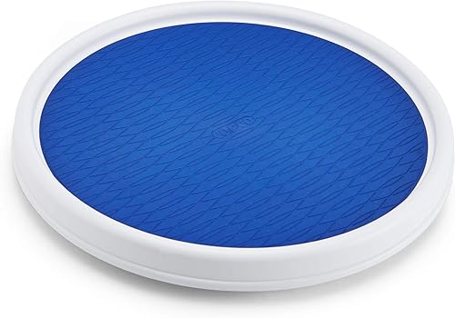 Miniatura 1 de Copco Basics - Armario de despensa antideslizante Lazy Susan, 12 pulgadas, color blanco y azul